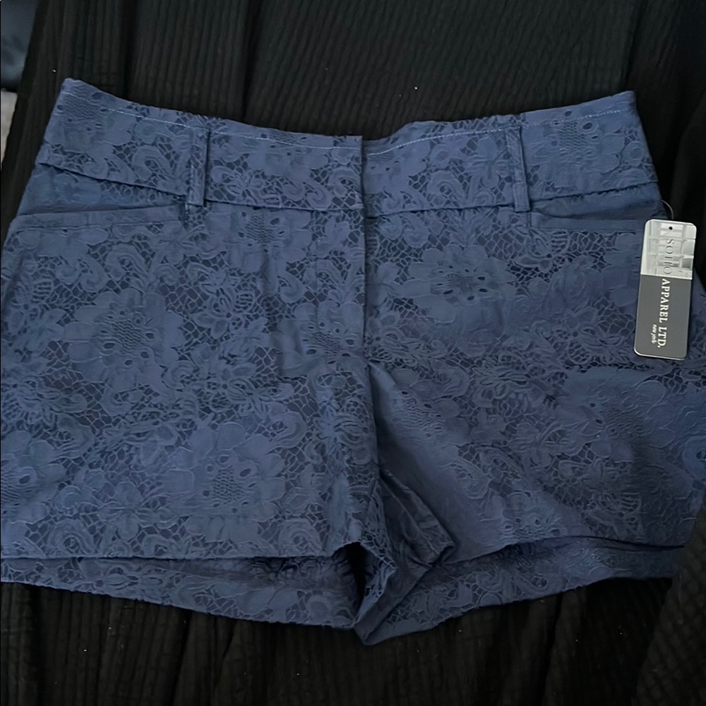 Ann Taylor Blue High Waist Shorts - Picture 1 of 3